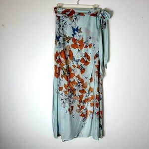 Free People NWT Butterfly Side Slit Long Skirt Size Small
